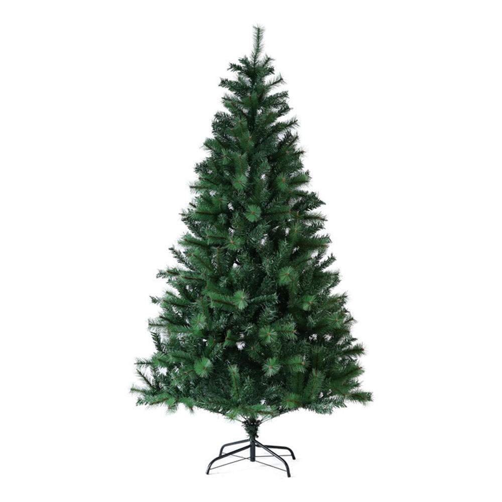 Árbol de Navidad artificial de 6 pies, PVC y agujas de pino.