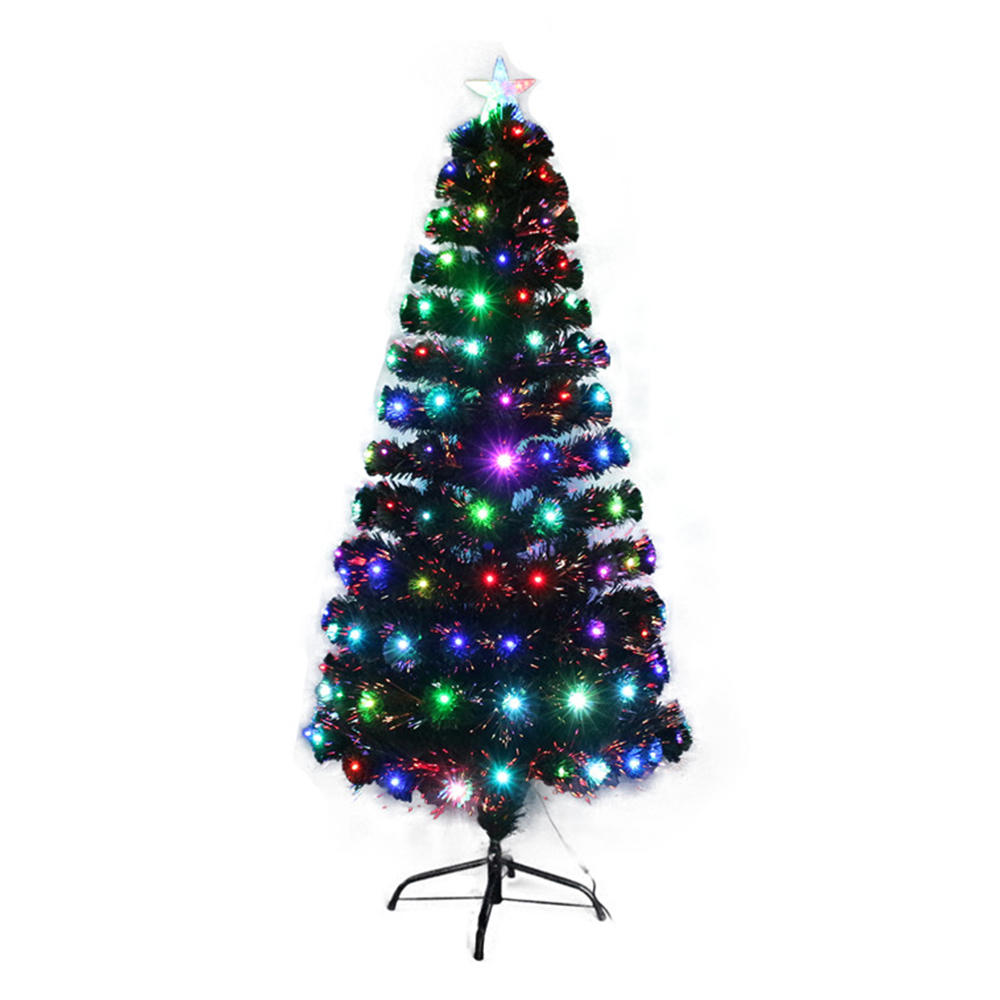 QYF230215 árbol de Navidad de fibra óptica totalmente iluminado con luces de colores