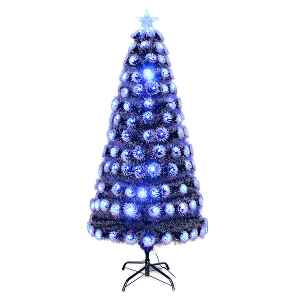 QYF230618 árbol de Navidad de fibra óptica de luz azul copo de nieve