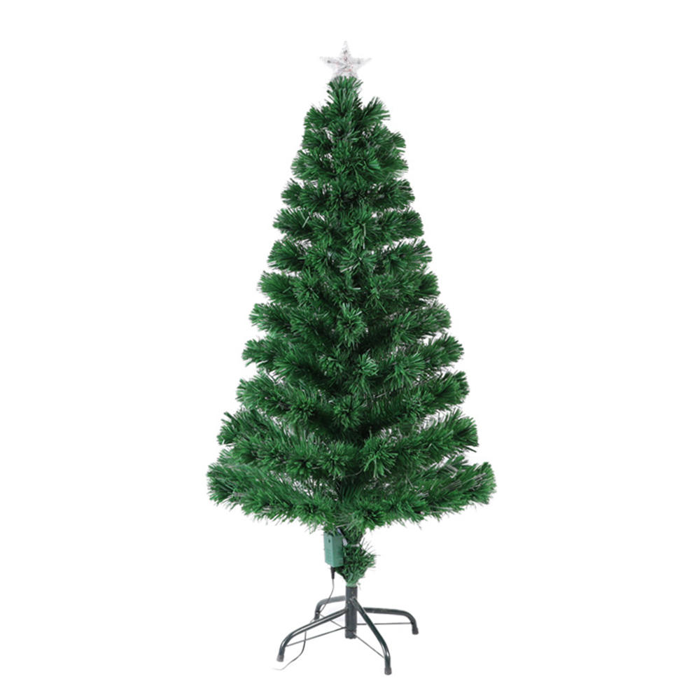 QYF221512 árbol de Navidad de fibra óptica con luz roja verde blanca azul