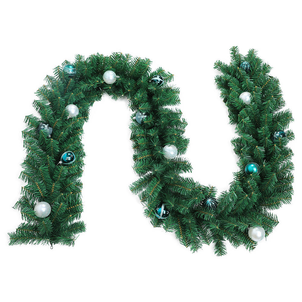 QY225624 suministros de decoración de Navidad ratán decoración del hogar premium pvc verde artificial árbol de Navidad guirnalda decoración de Navidad