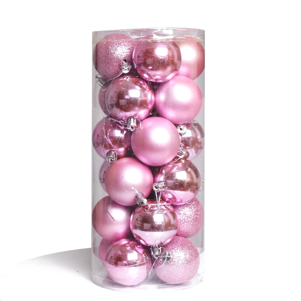 QYB03 bolas de navidad rosas